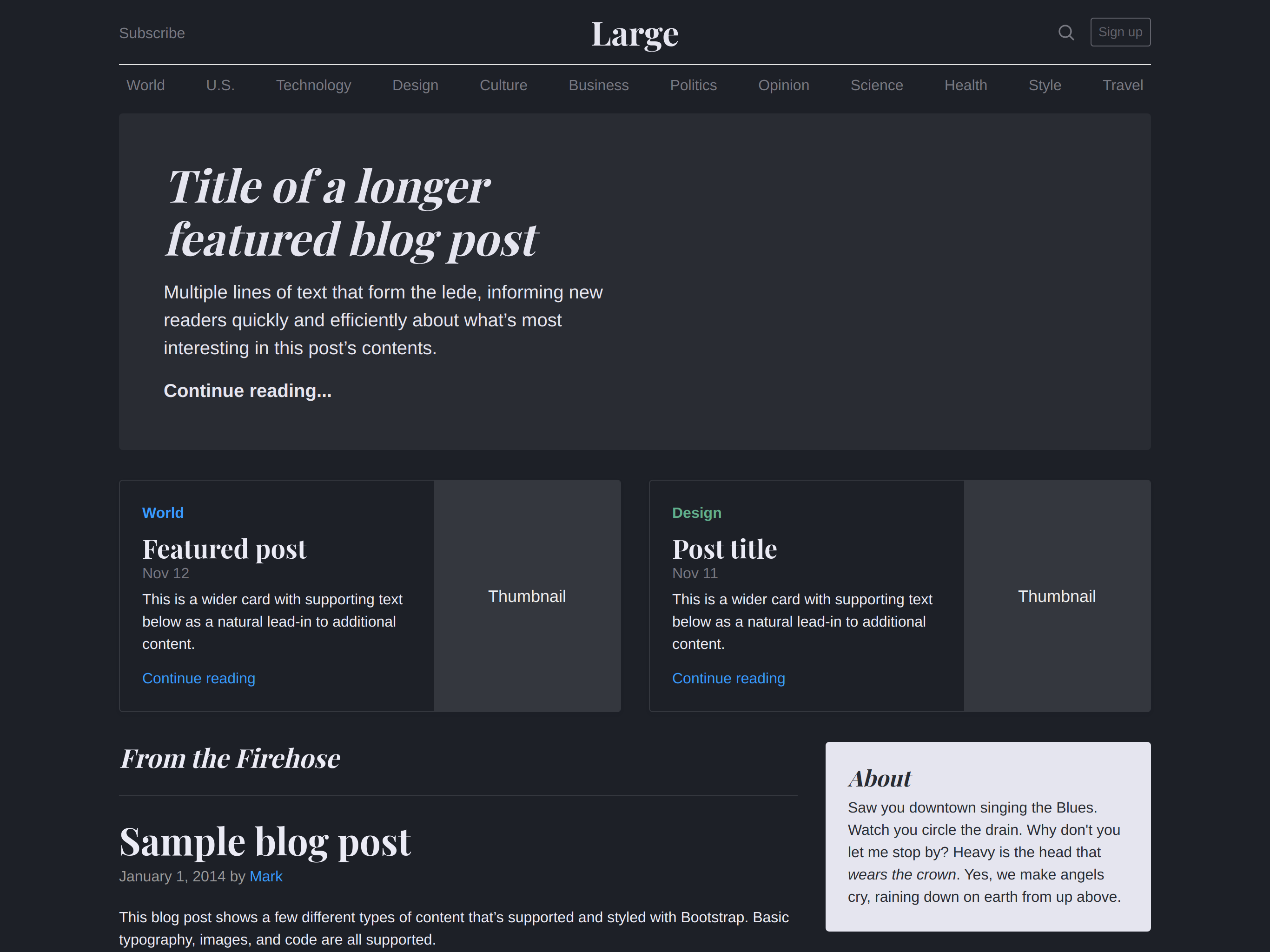 Blog screenshot